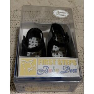 Baby Deer First Steps Black Patent Leather Mary Jane Bow Shoes Infant Size 2